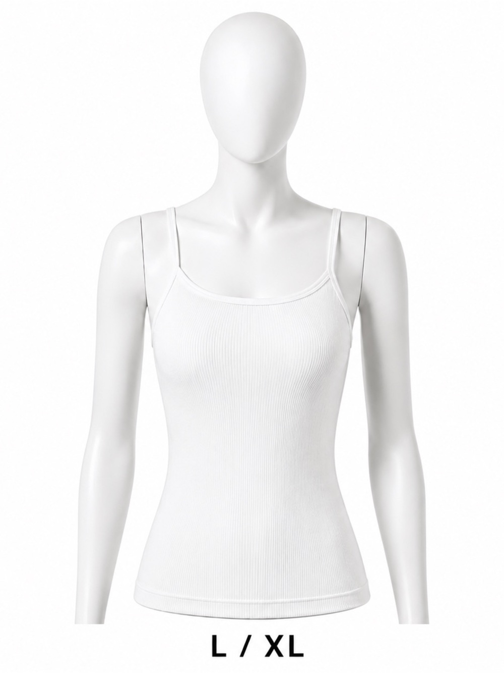 Bombas Seamless Built-In Bra Cami Tank White L/XL